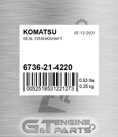 6736-21-4220 Seal Crankshaft for KOMATSU