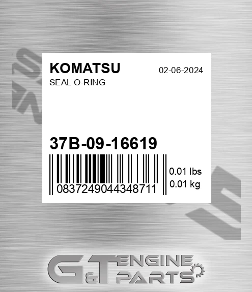 37B-09-16619 Seal O-ring for KOMATSU