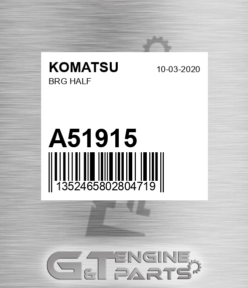 A51915 KOMATSU Brg Half