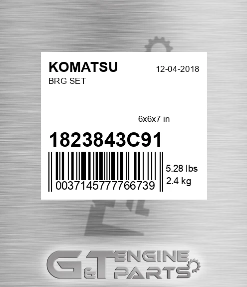 1823843C91 Brg Set for KOMATSU
