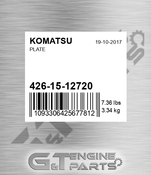 426-15-12720 Plate