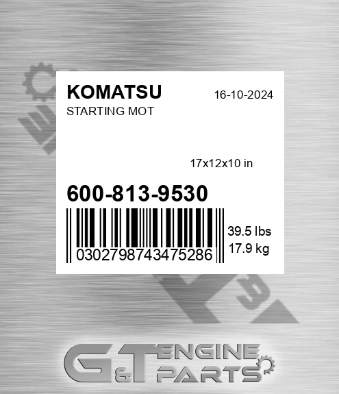 600-813-9530 Starting Mot for KOMATSU