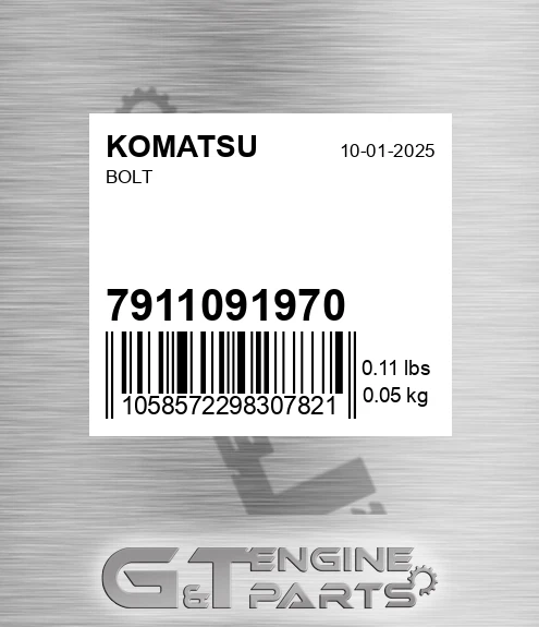791-109-1970 Bolt