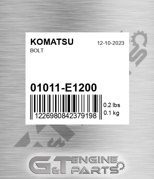 01011-E1200 Bolt for KOMATSU