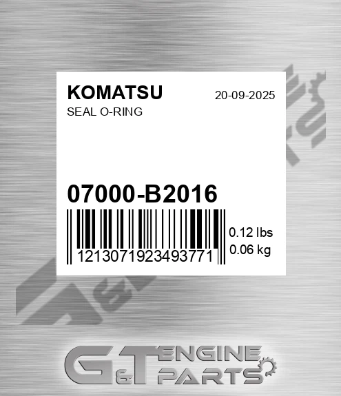 07000-B2016 Seal O-ring for KOMATSU
