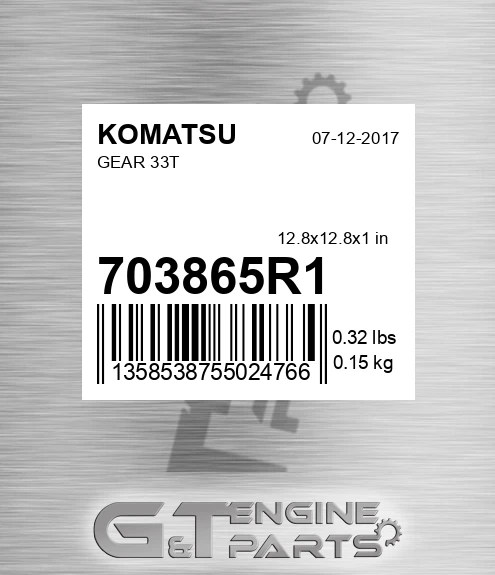 703865R1 Gear 33t