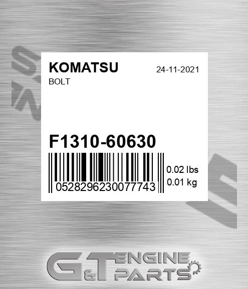 F1310-60630 Bolt for KOMATSU