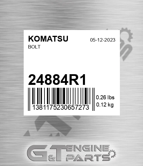 24884R1 Bolt for KOMATSU