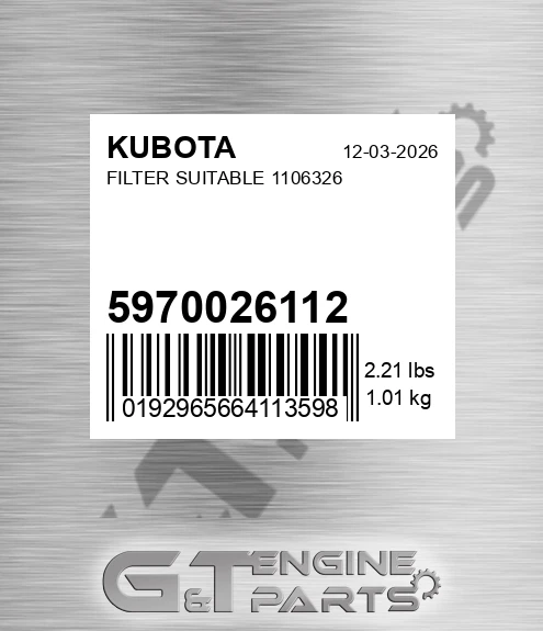59700-26112 Filter Suitable 1106326