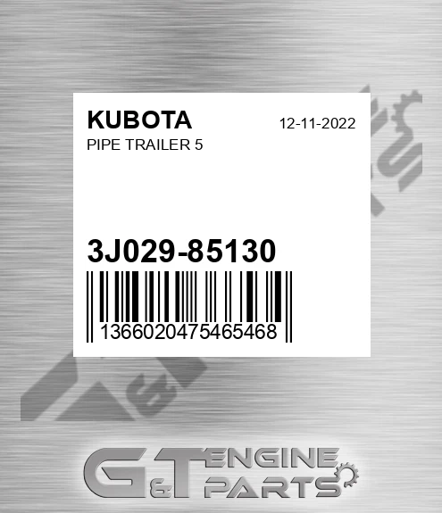 3J029-85130 Pipe Trailer 5 for KUBOTA