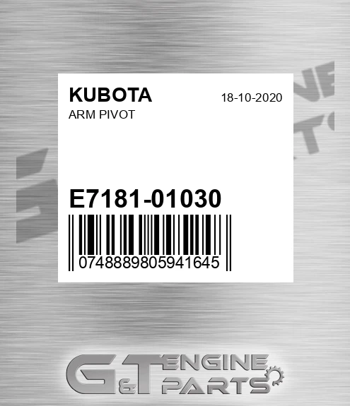 E7181-01030 Arm Pivot
