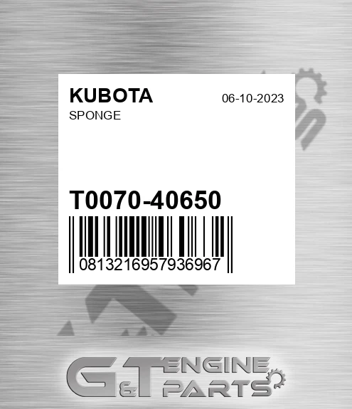 T0070-40650 Sponge for KUBOTA