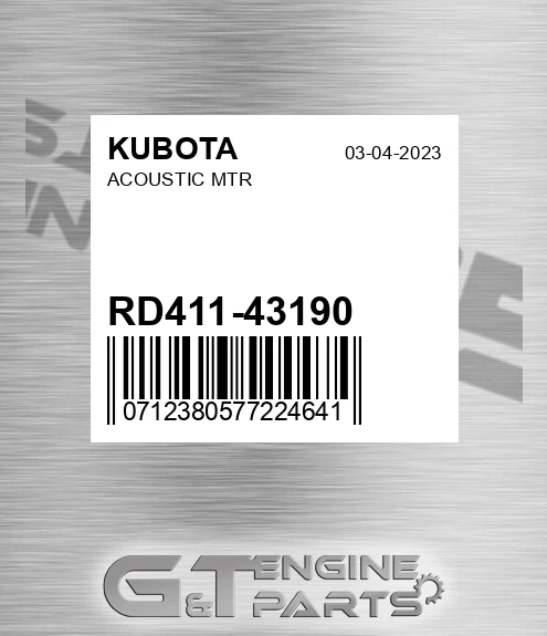 RD411-43190 Acoustic Mtr for KUBOTA