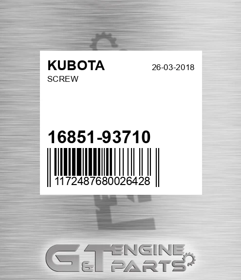 16851-93710 Screw