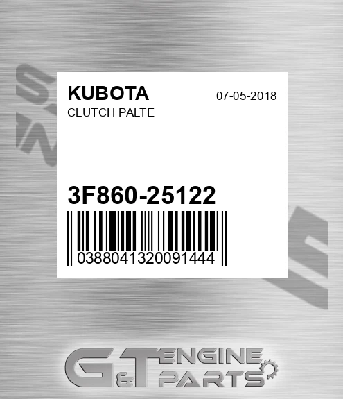 3F860-25122 Clutch Palte