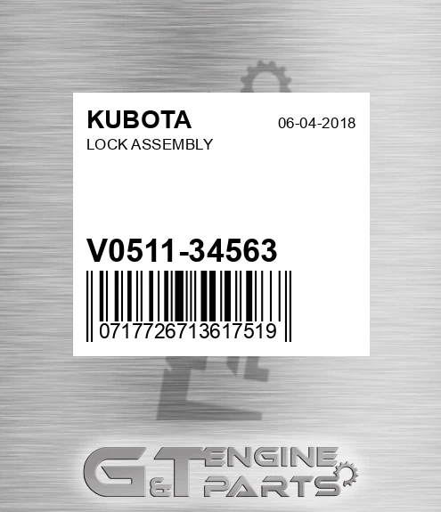 V0511-34563 Lock Assembly for KUBOTA