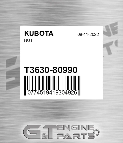 T3630-80990 Nut for KUBOTA