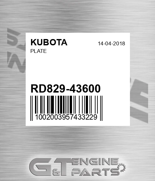RD829-43600 Plate