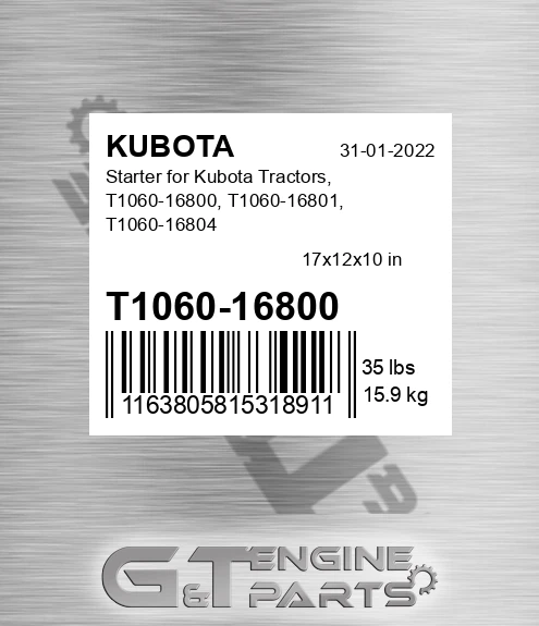 T1060-16800 Starter For Tractors, , T1060-16801, T1060-16804