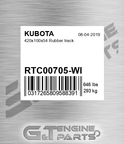 RTC00705-WI 420x100x54 Rubber Track for KUBOTA