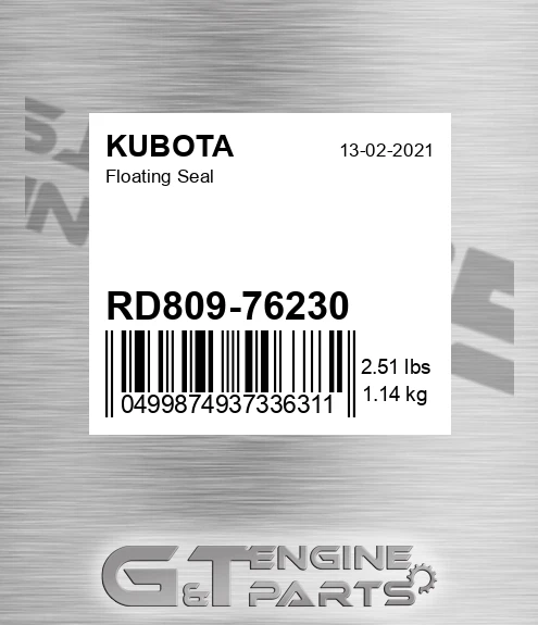 RD809-76230 Floating Seal for KUBOTA