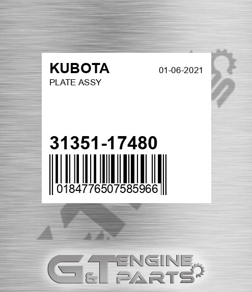 31351-17480 Plate Assy