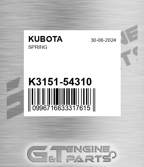 K3151-54310 Spring for KUBOTA