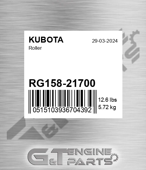 RG158-21700 Roller for KUBOTA