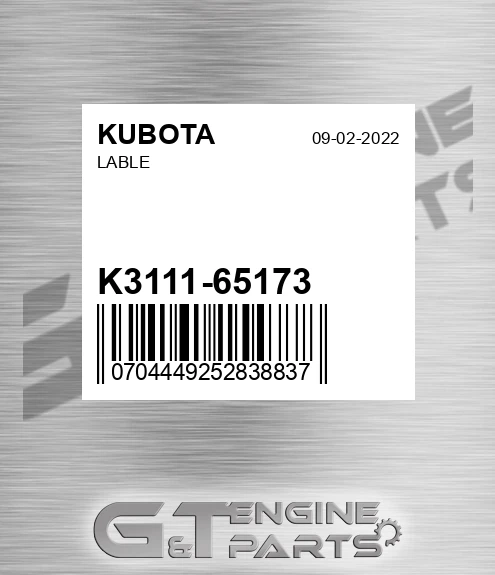 K3111-65173 Lable for KUBOTA