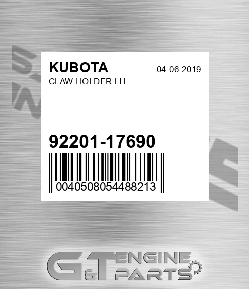 92201-17690 Claw Holder Lh for KUBOTA