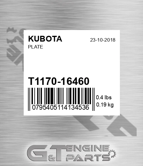 T1170-16460 Plate