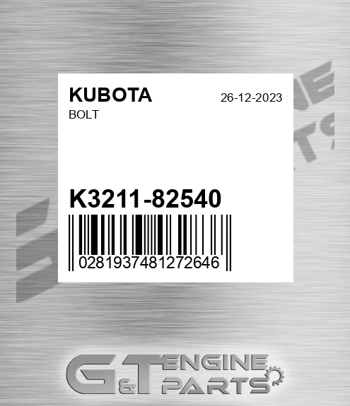 K3211-82540 Bolt for KUBOTA