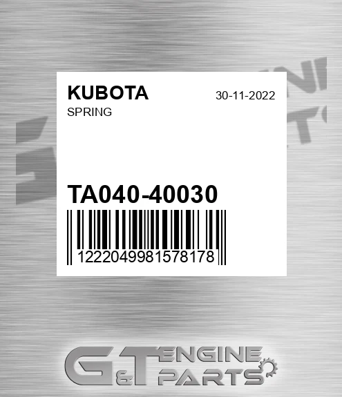 TA040-40030 Spring for KUBOTA