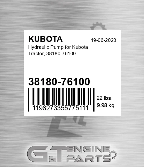 38180-76100 Hydraulic Pump For Tractor,