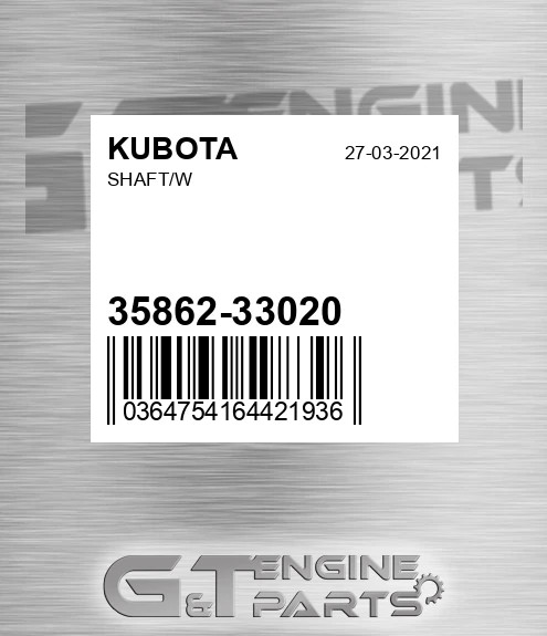 35862-33020 Shaft/w