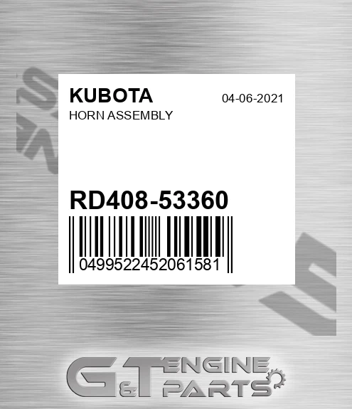 RD408-53360 Horn Assembly for KUBOTA