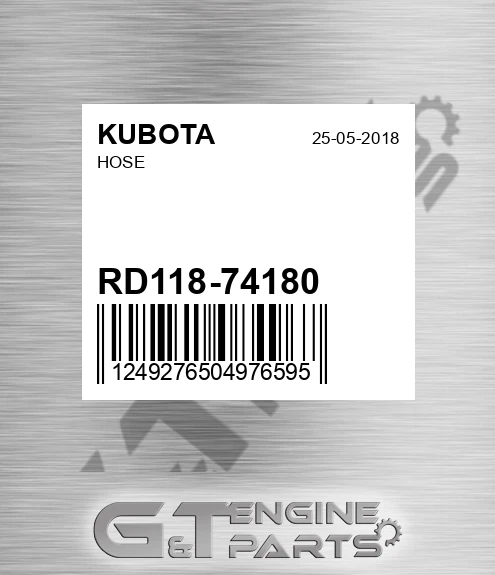 RD118-74180 Hose for KUBOTA