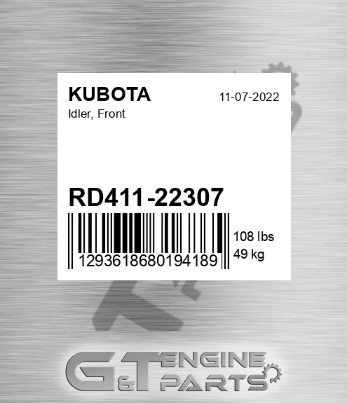 RD411-22307 Asy,wheel Idler for KUBOTA