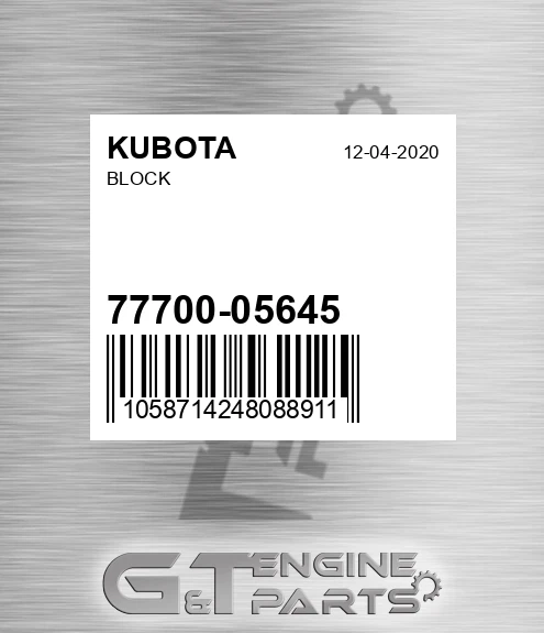 77700-05645 Block for KUBOTA