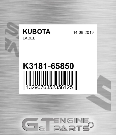 K3181-65850 Label for KUBOTA