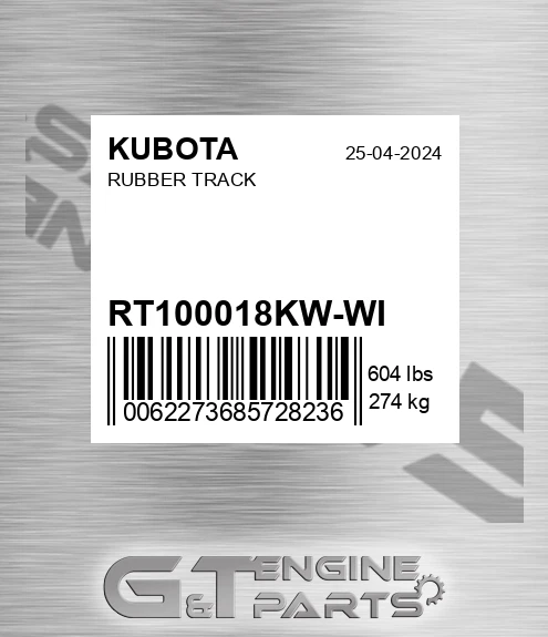 RT100018KW-WI Rubber Track