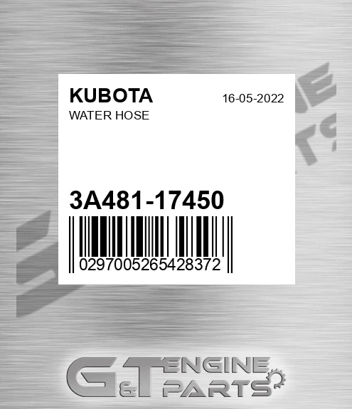 3A481-17450 Water Hose