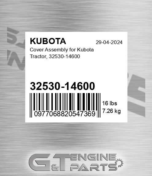 32530-14600 Cover Assembly For Tractor, for KUBOTA