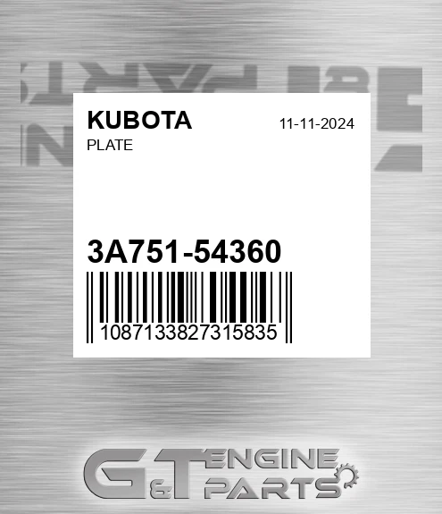 3A751-54360 Plate