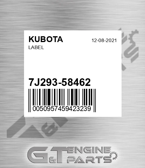 7J293-58462 Label