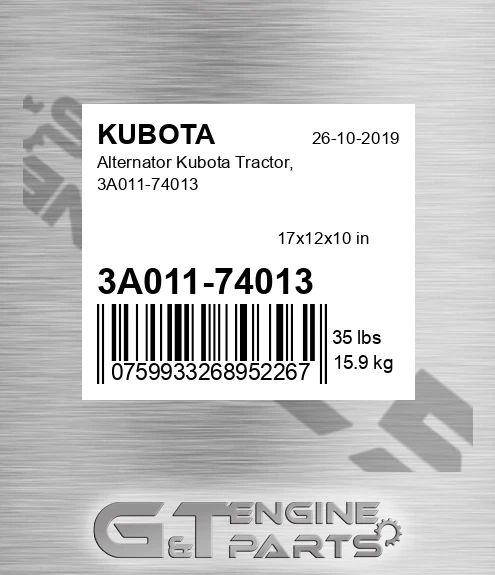 3A011-74013 Alternator Tractor,