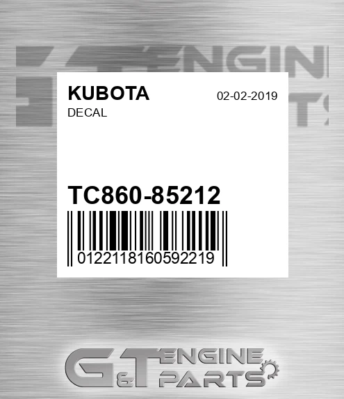 TC860-85212 Decal