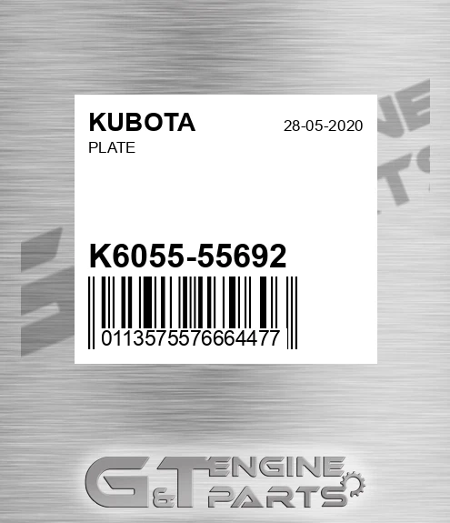 K6055-55692 Plate for KUBOTA