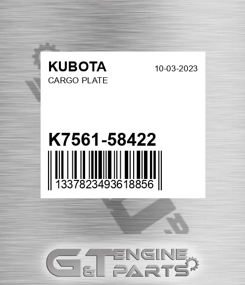 K7561-58422 Cargo Plate for KUBOTA