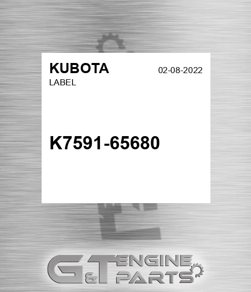 K7591-65680 Label for KUBOTA